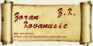 Zoran Kovanušić vizit kartica